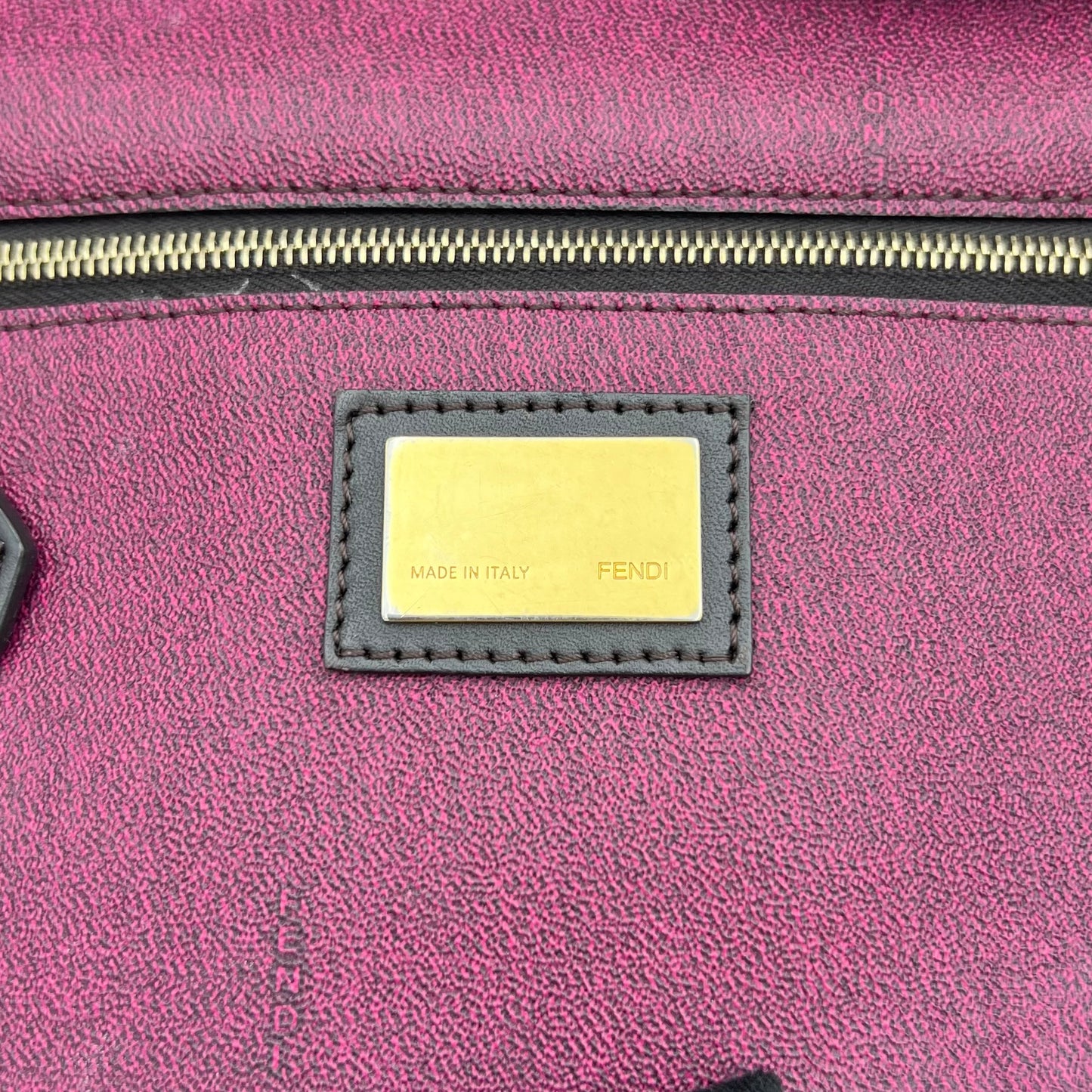 Fendi Tobacco Zucca Zip Tote