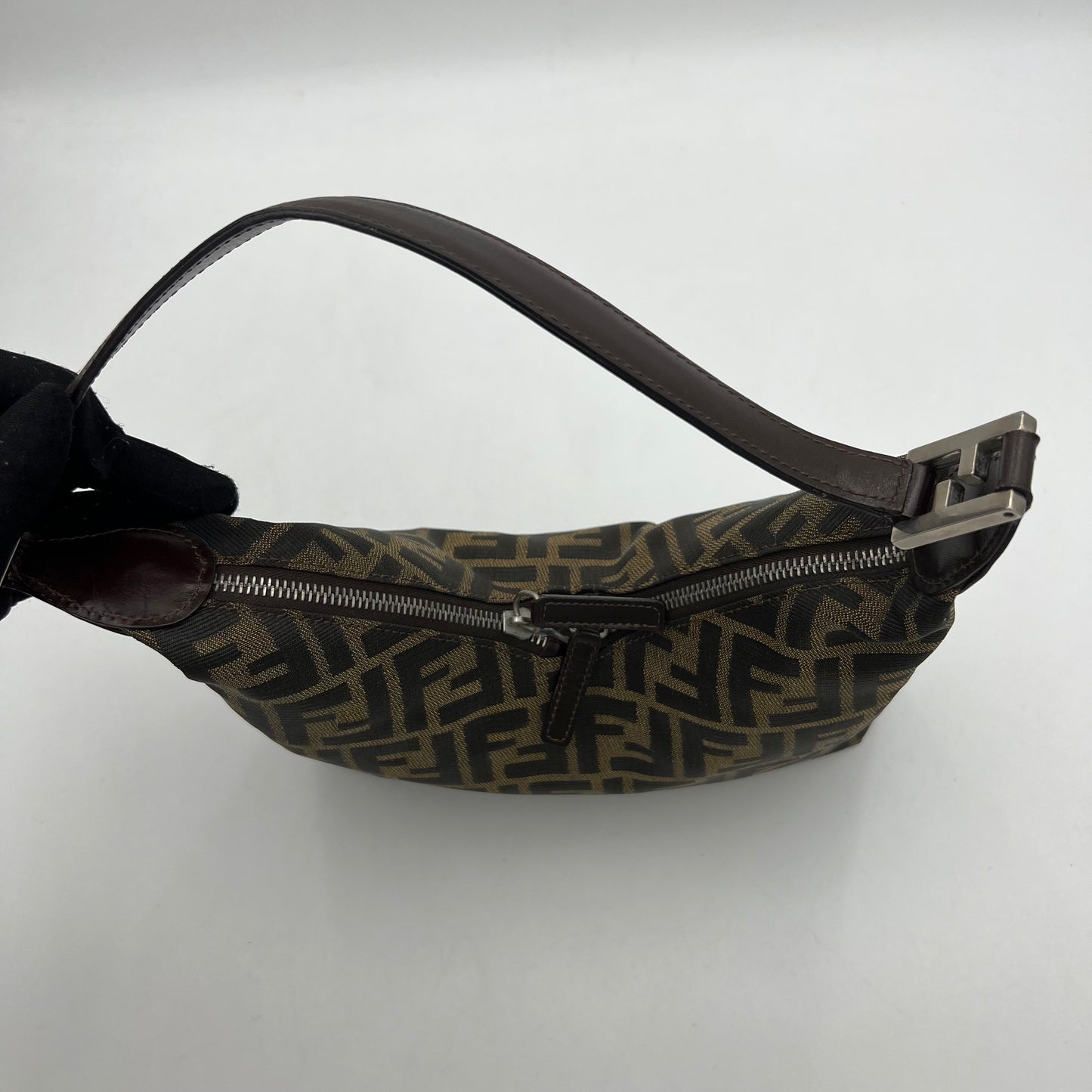 Fendi Tobacco Zucca V Hobo Shoulder Bag