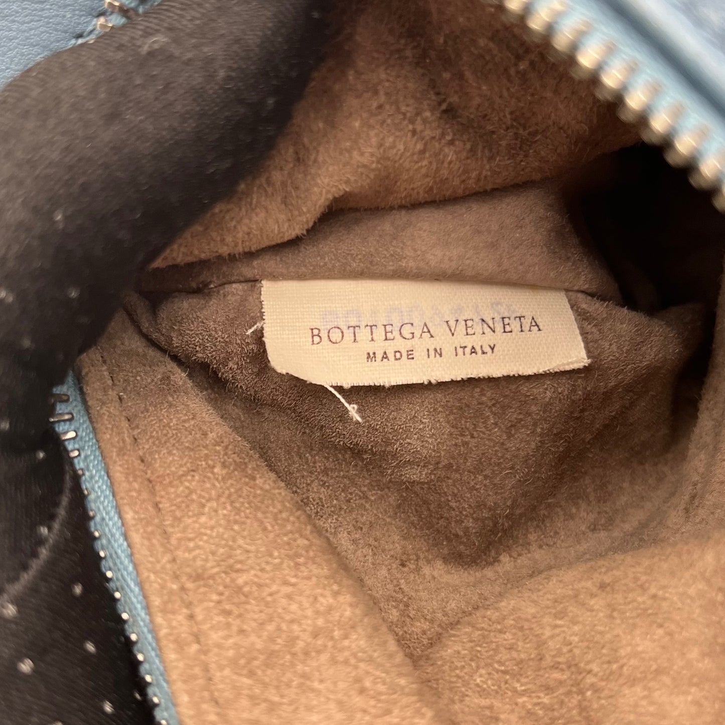 Bottega Veneta Blue Intrecciato Shoulder Bag