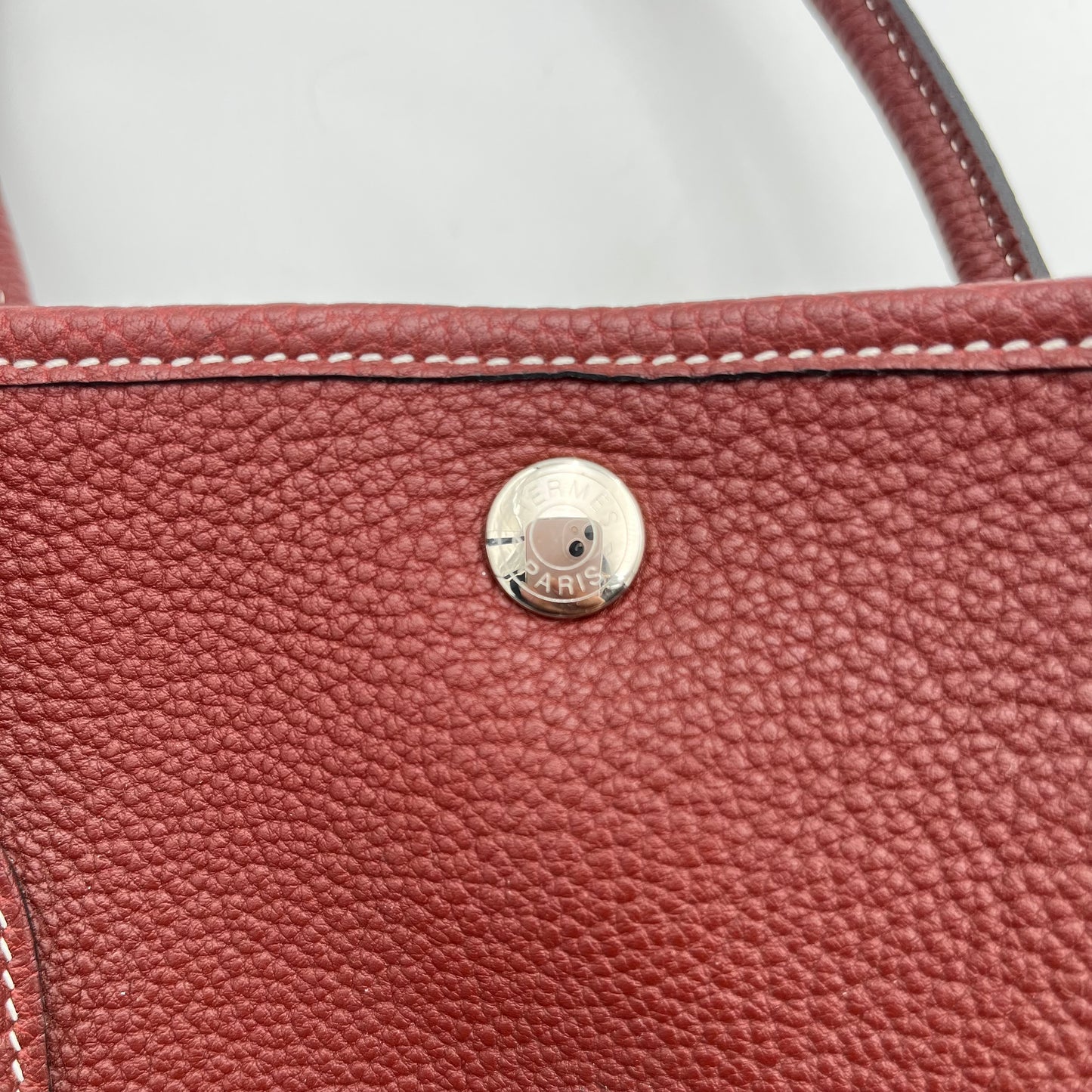Hermes Burgundy Negonda Leather Garden Party Tote 36