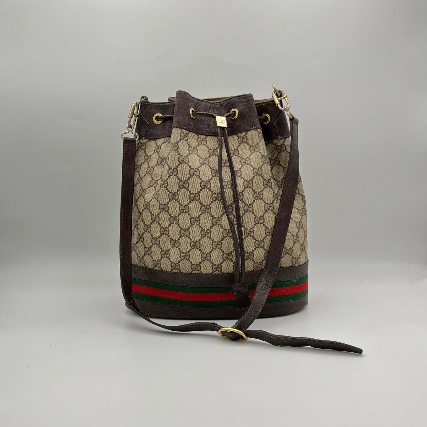 Gucci Vintage Monogram Sherryline Bucket Sling Bag