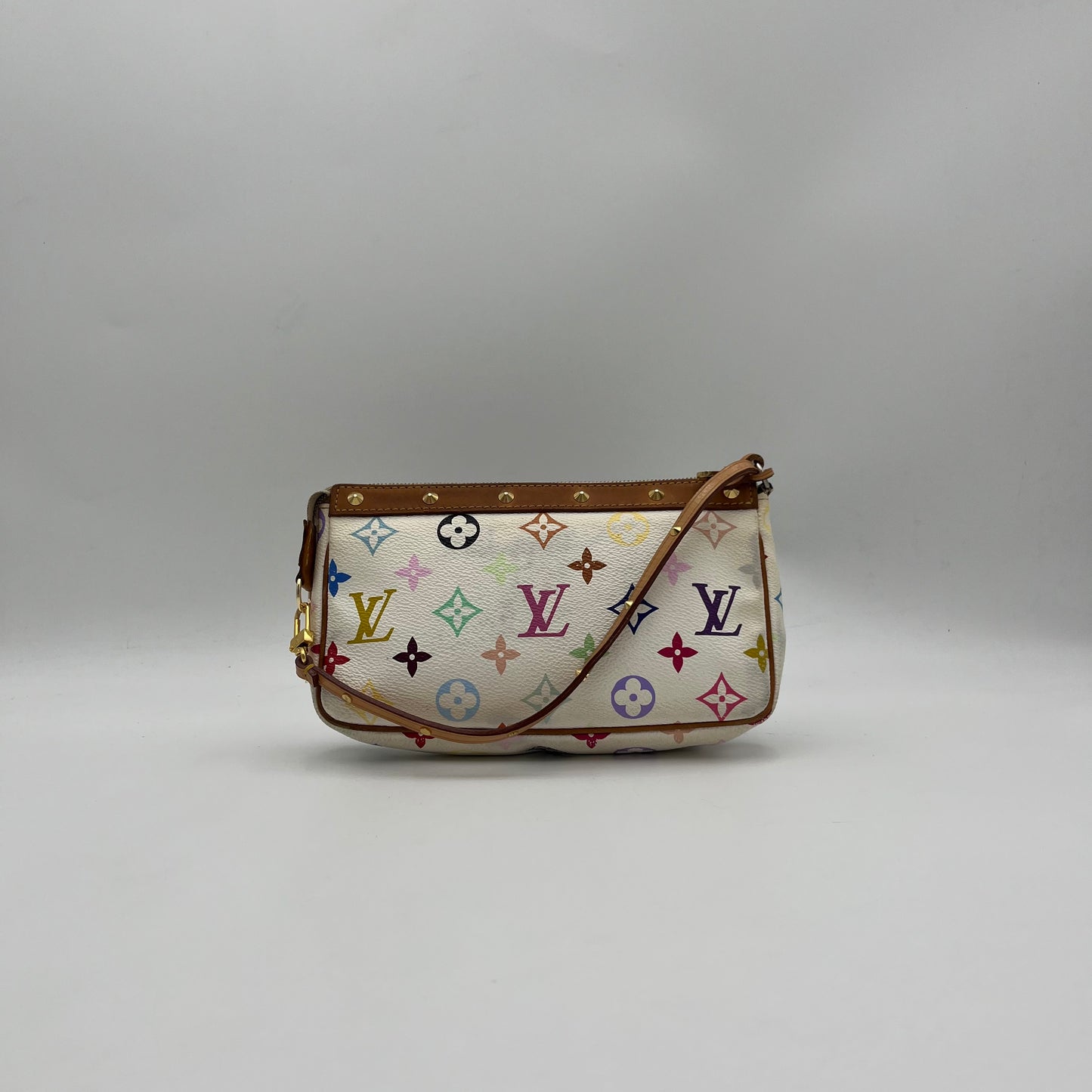 LV Takashi Murakami White Multicolor Pochette
