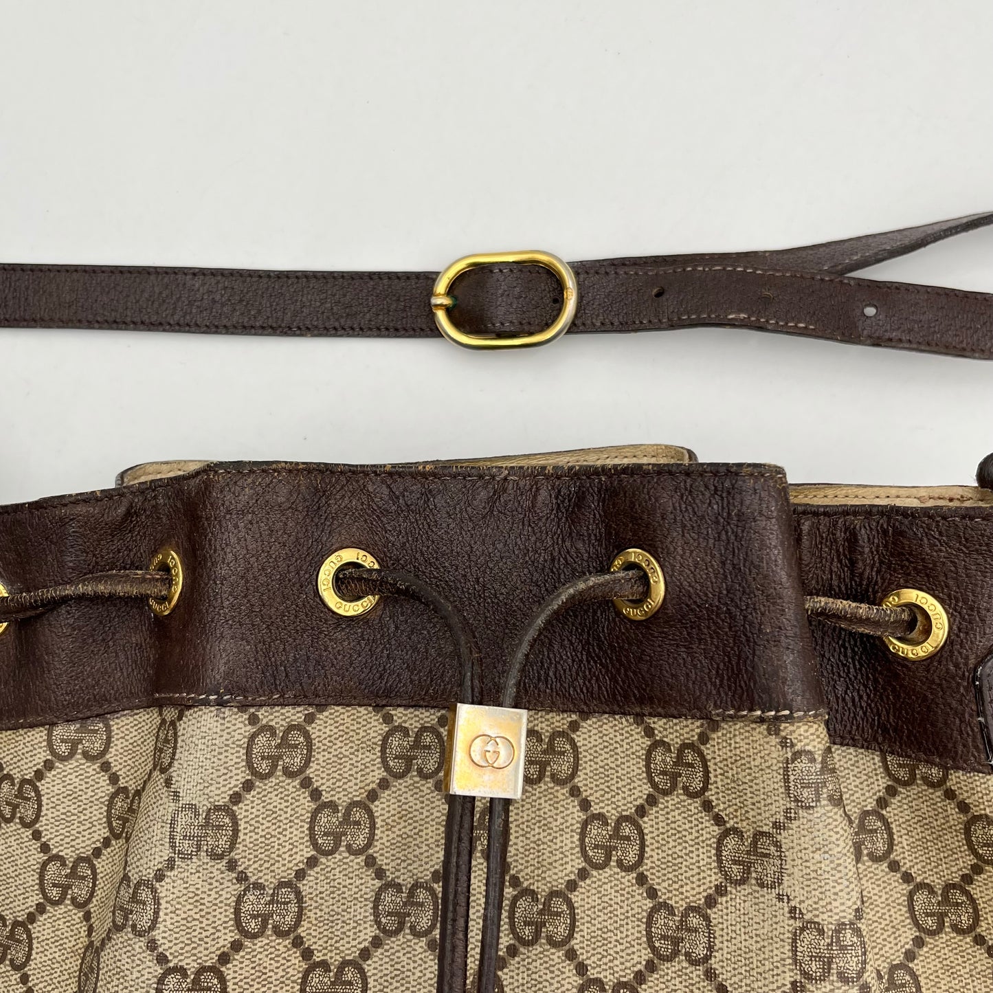 Gucci Vintage Monogram Sherryline Bucket Sling Bag