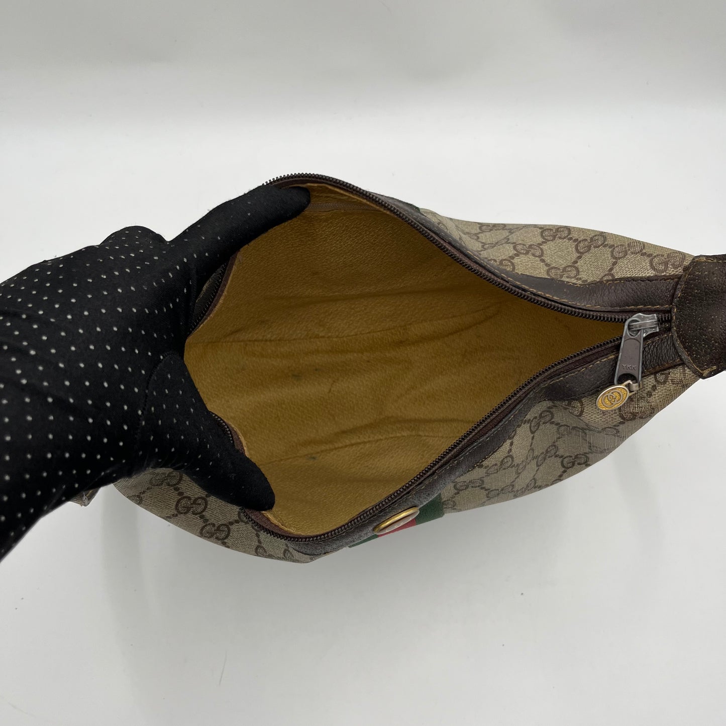 Gucci Vintage Monogram Sherryline Half Moon Shoulder Sling Bag