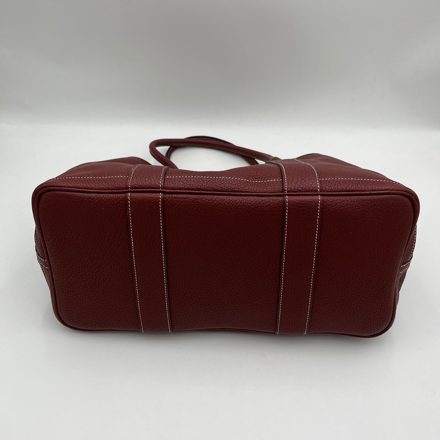 Hermes Burgundy Negonda Leather Garden Party Tote 36