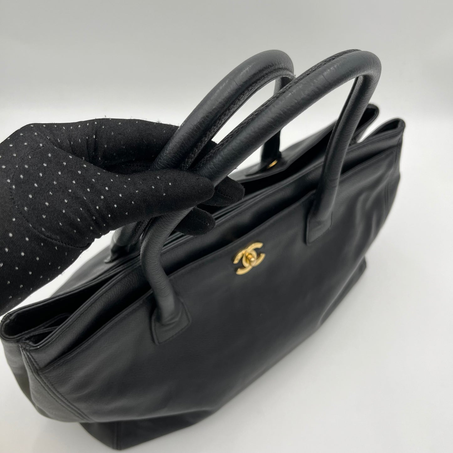 Chanel Black Calfskin Cerf Executive Shopper Tote