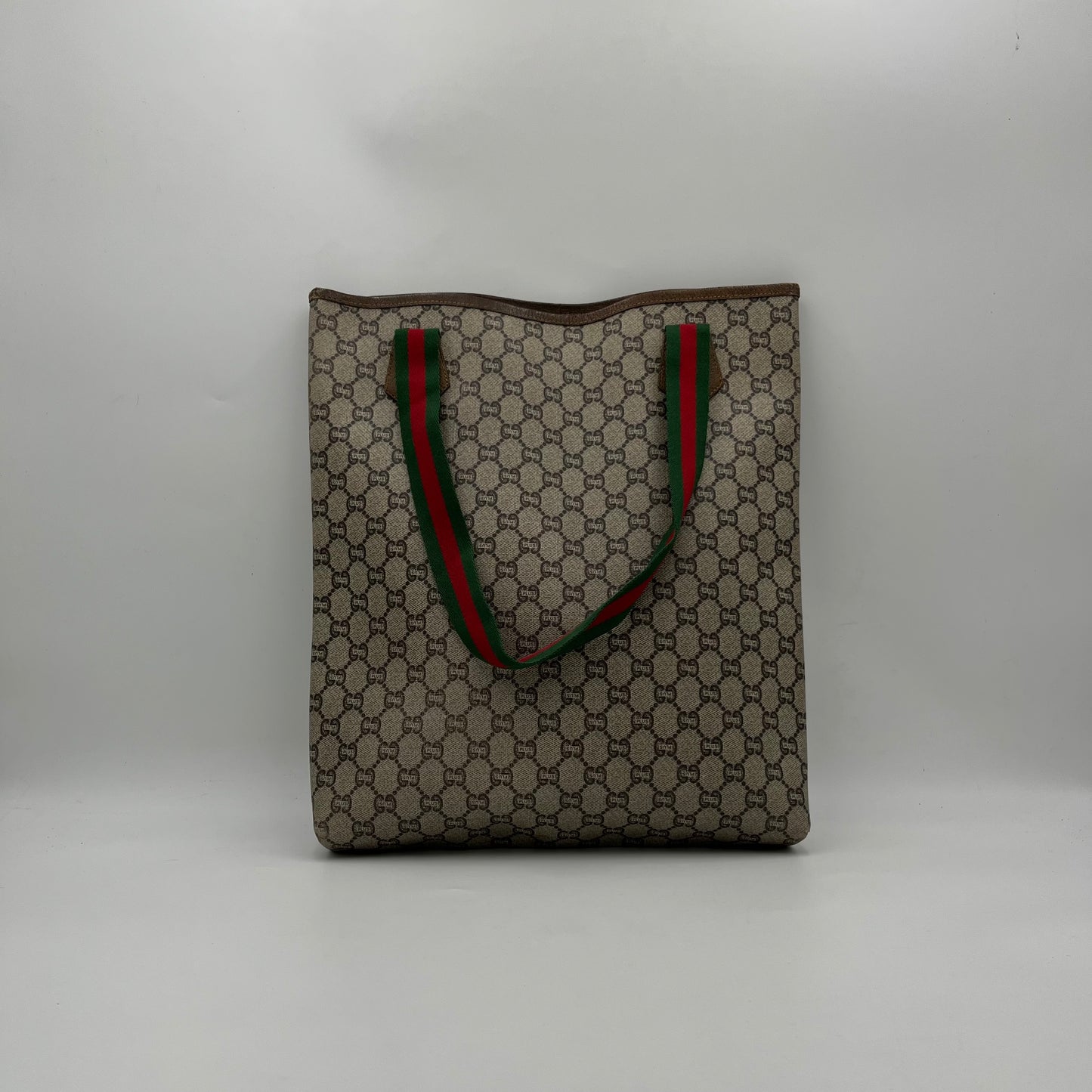 Gucci Plus Monogram PVC Sherryline Vertical Tote