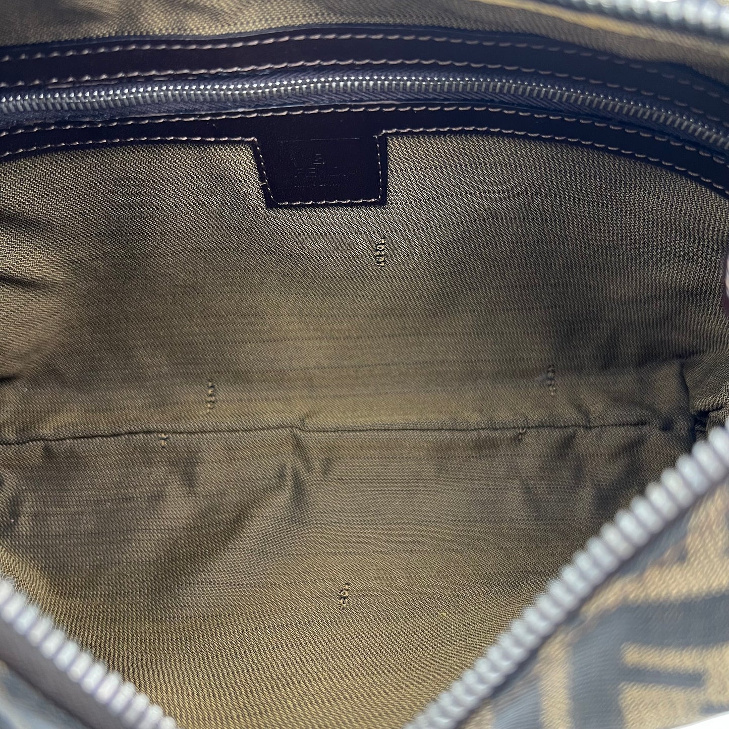 Fendi Tobacco Zucca V Hobo Shoulder Bag