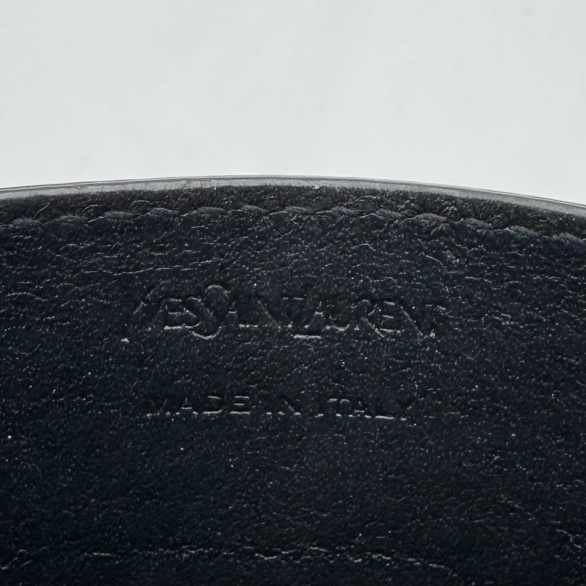 YSL Black Grained Leather Logo Stitch Card Holder