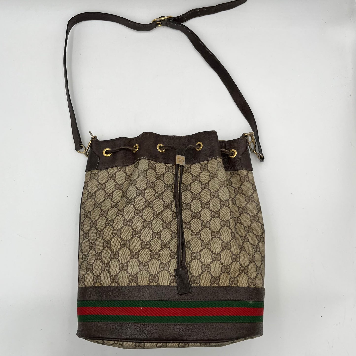 Gucci Vintage Monogram Sherryline Bucket Sling Bag