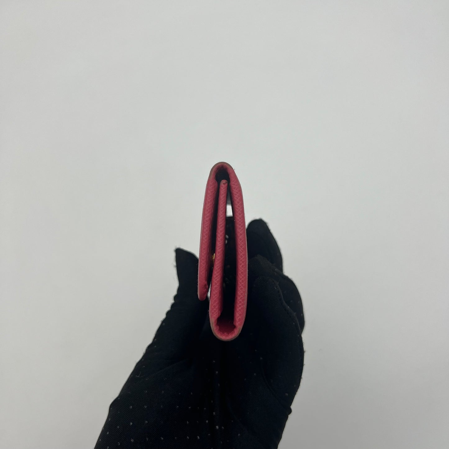 Prada Pink Saffiano Leather Key Cles