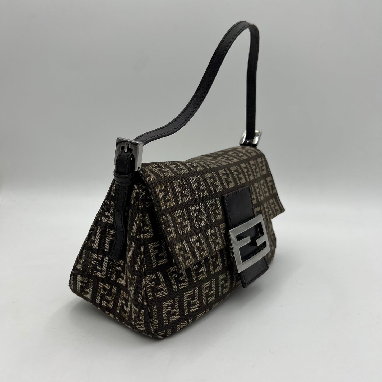 Fendi Brown Zucchino Mini Mamma Baguette