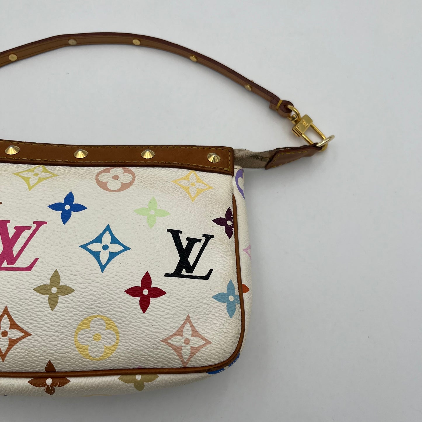 LV Takashi Murakami White Multicolor Pochette