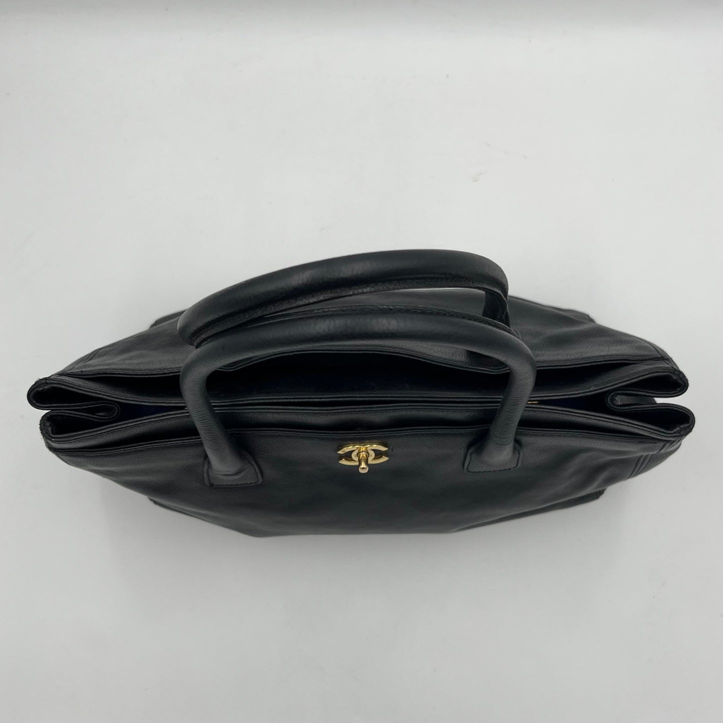 Chanel Black Calfskin Cerf Executive Shopper Tote