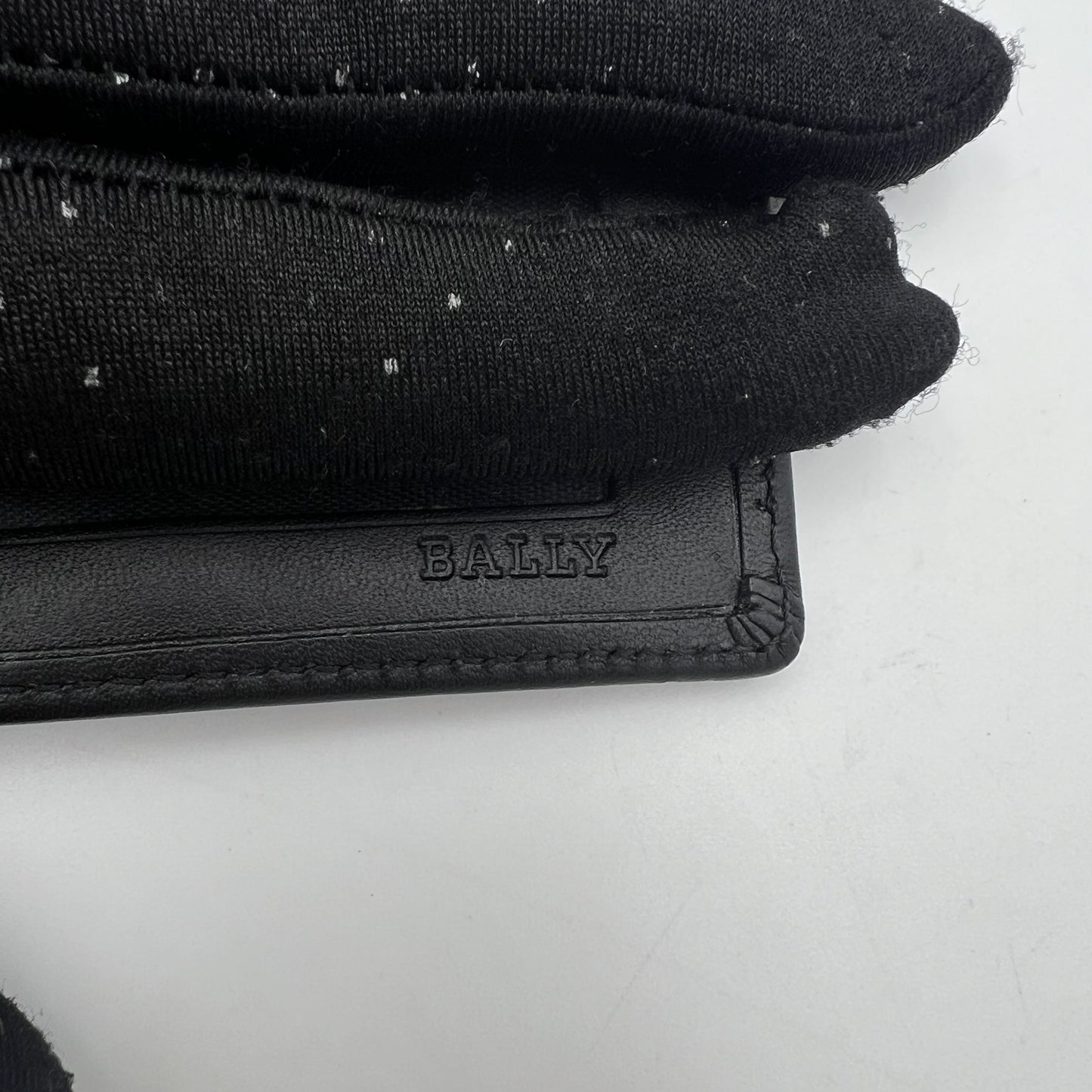 Bally Black Leather Silver Plate Bifold Wallet