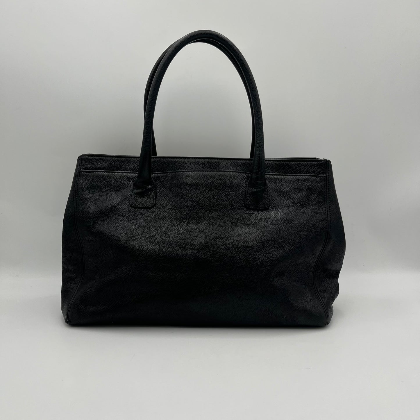 Chanel Black Calfskin Cerf Executive Shopper Tote
