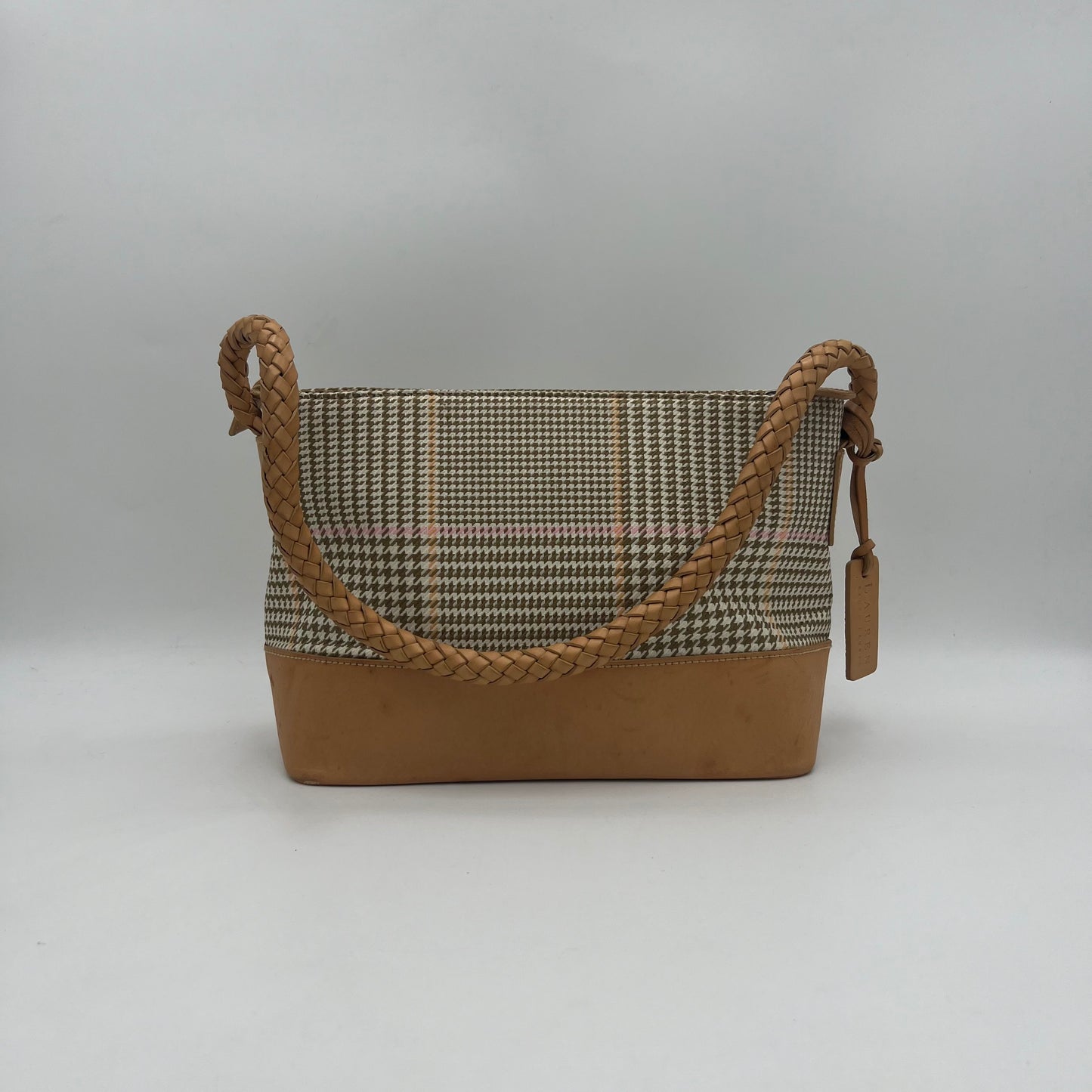 Ralph Lauren Houndstooth Braided Strap Shoulder Bag