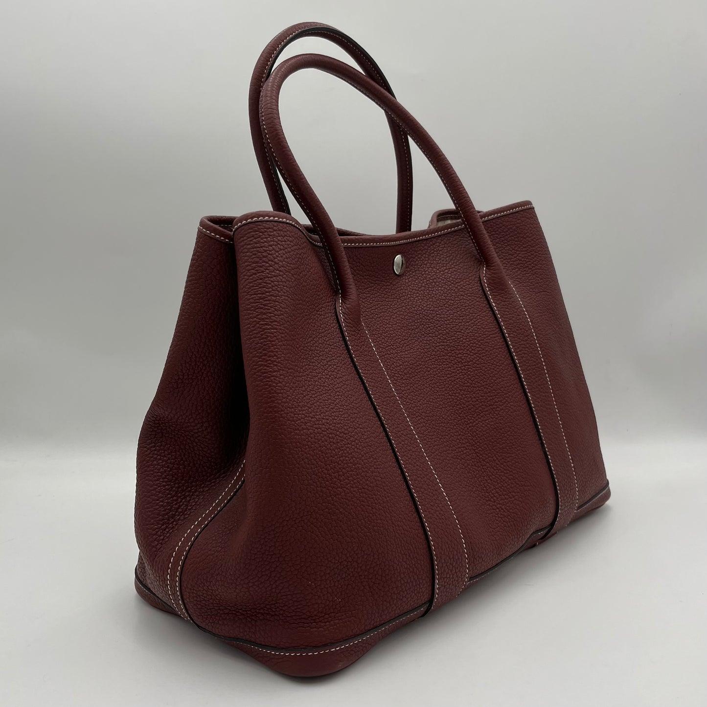 Hermes Burgundy Negonda Leather Garden Party Tote 36