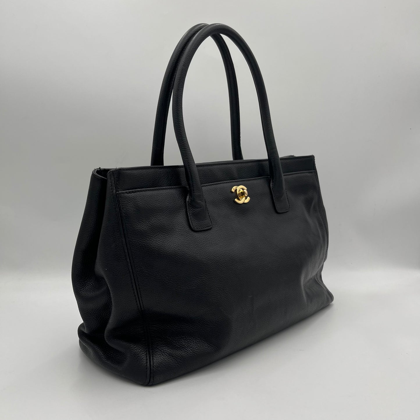 Chanel Black Calfskin Cerf Executive Shopper Tote