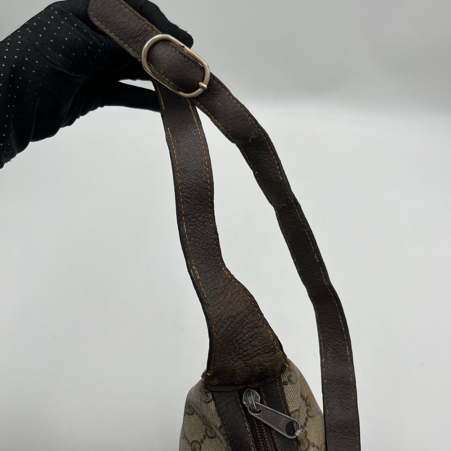 Gucci Vintage Monogram Sherryline Half Moon Shoulder Sling Bag