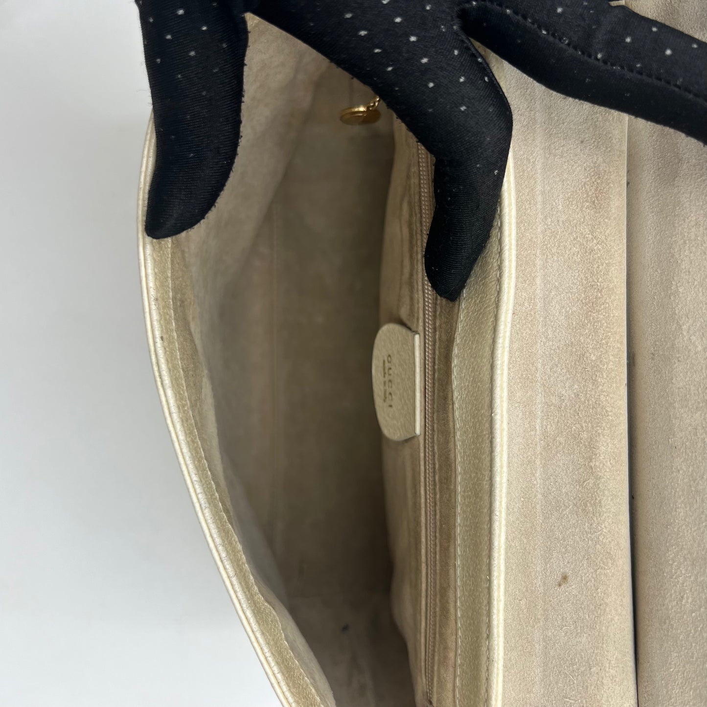 Gucci Vintage Ivory Leather Bamboo Top Handle Bag