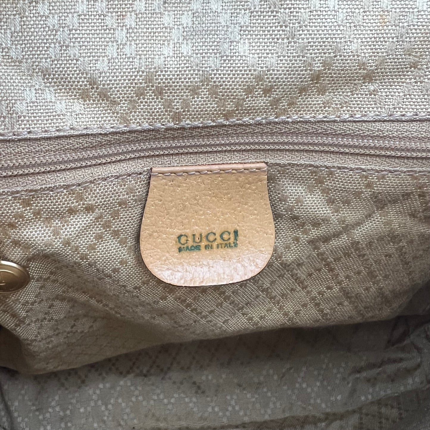 Gucci Yellow Leather Bamboo Backpack