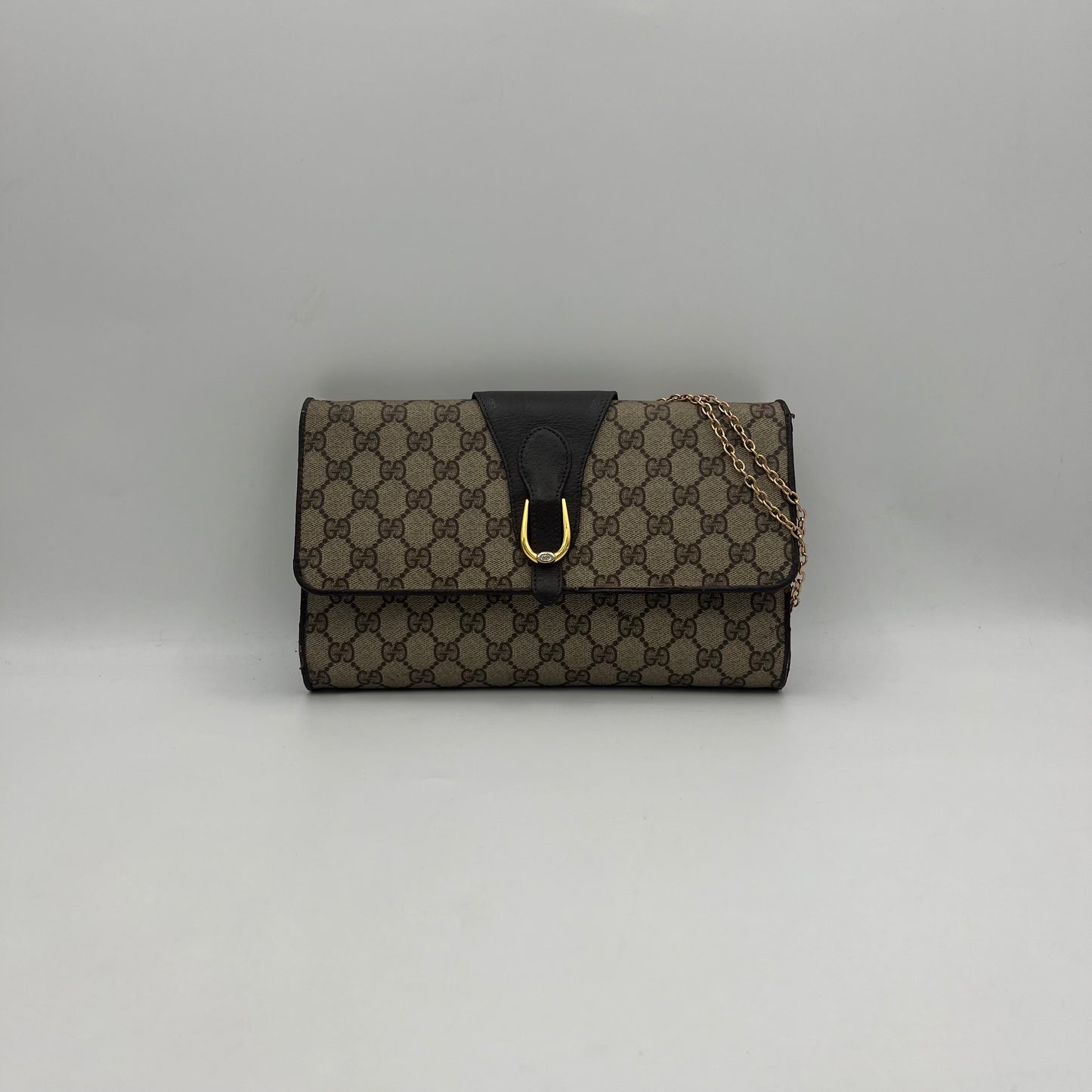 Gucci Monogram PVC Flap Clutch Crossbody