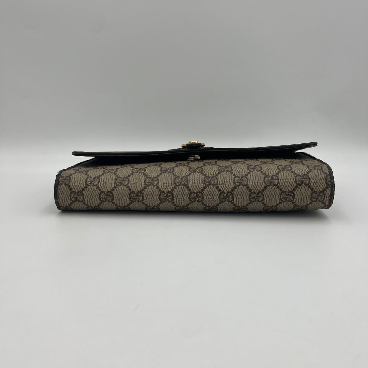 Gucci Monogram PVC Flap Clutch Crossbody
