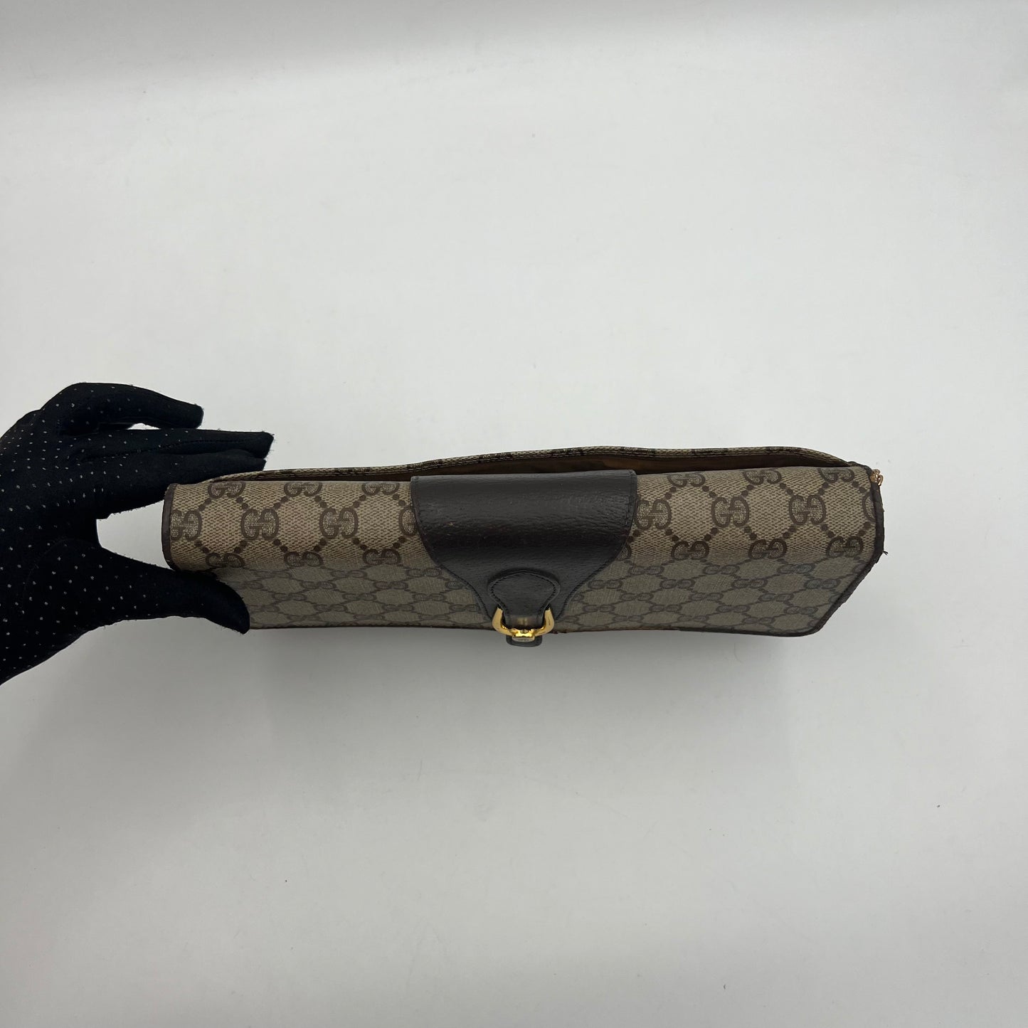 Gucci Monogram PVC Flap Clutch Crossbody