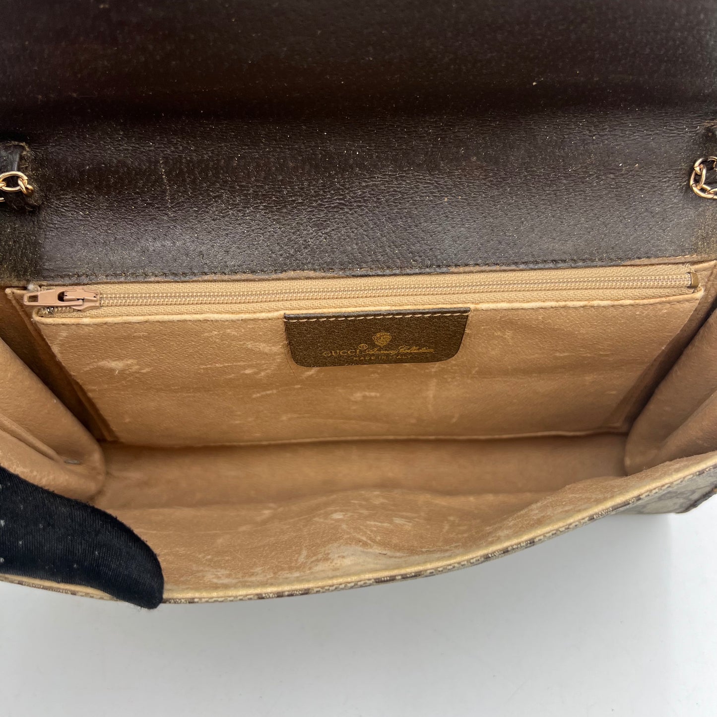 Gucci Monogram PVC Flap Clutch Crossbody