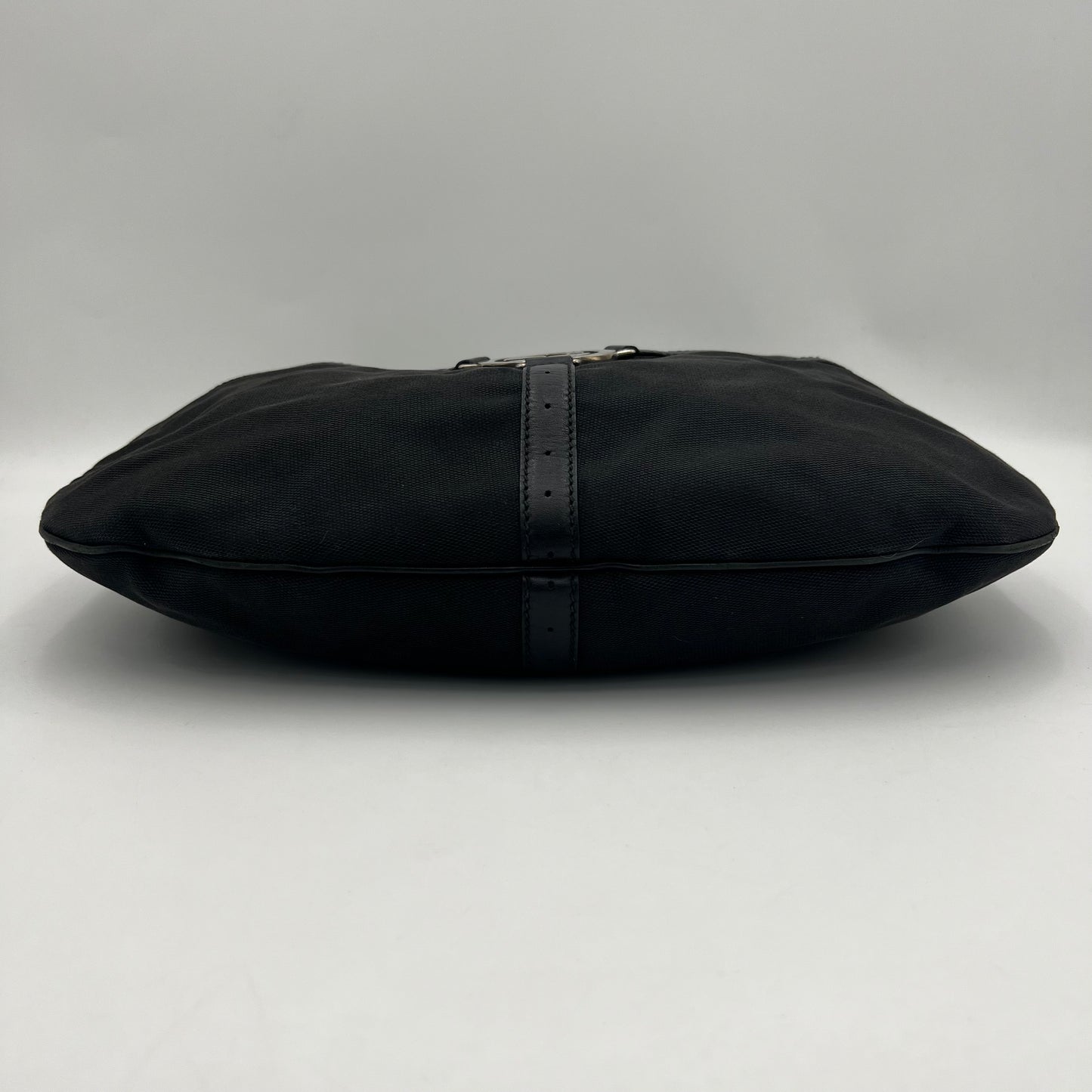 Gucci Black Canvas Reins Hobo Shoulder Bag