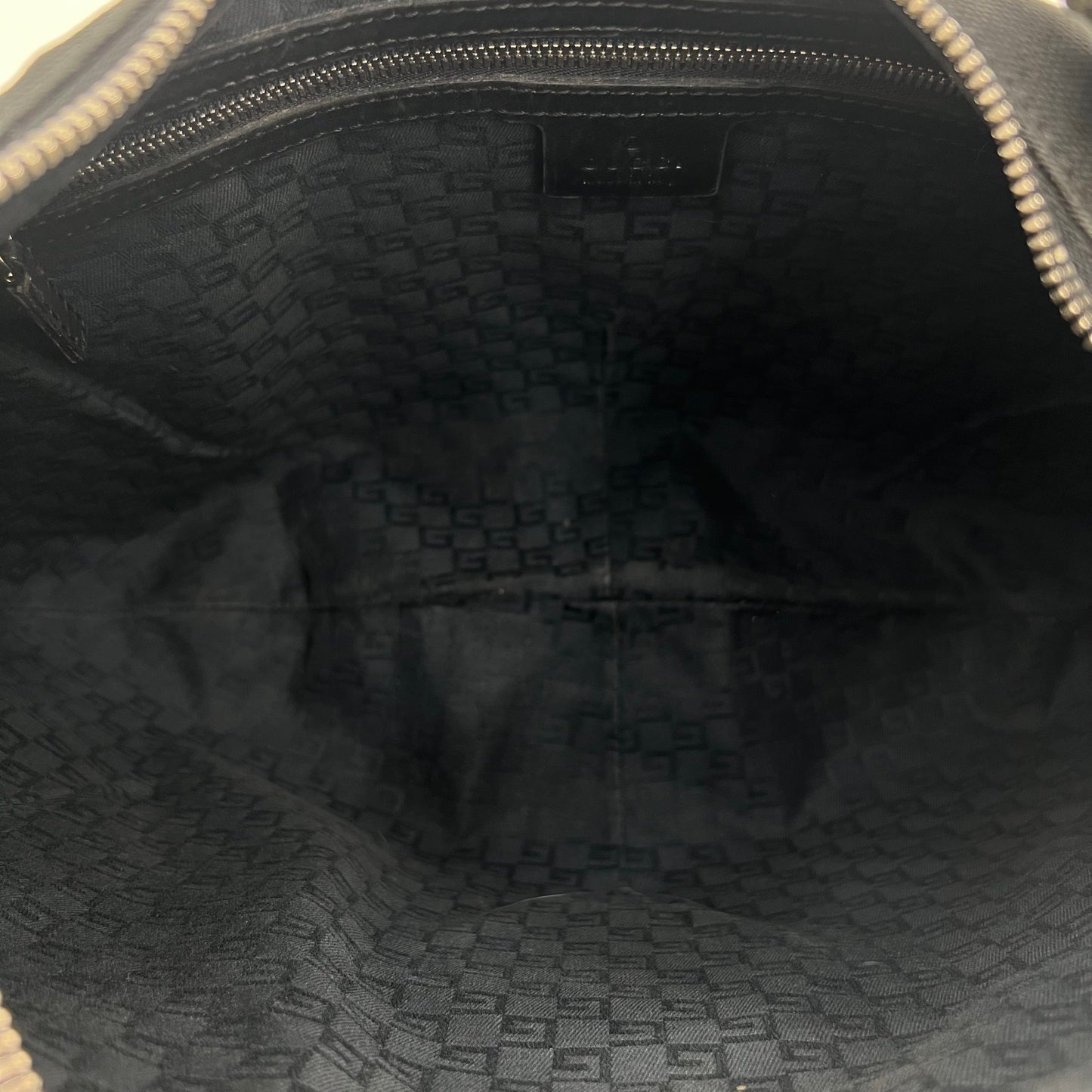 Gucci Black Canvas Reins Hobo Shoulder Bag