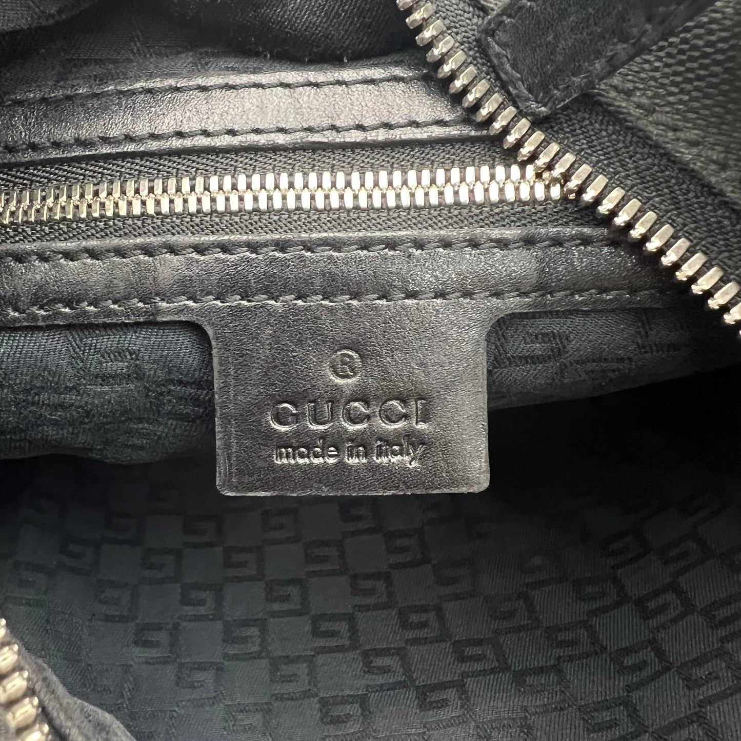 Gucci Black Canvas Reins Hobo Shoulder Bag
