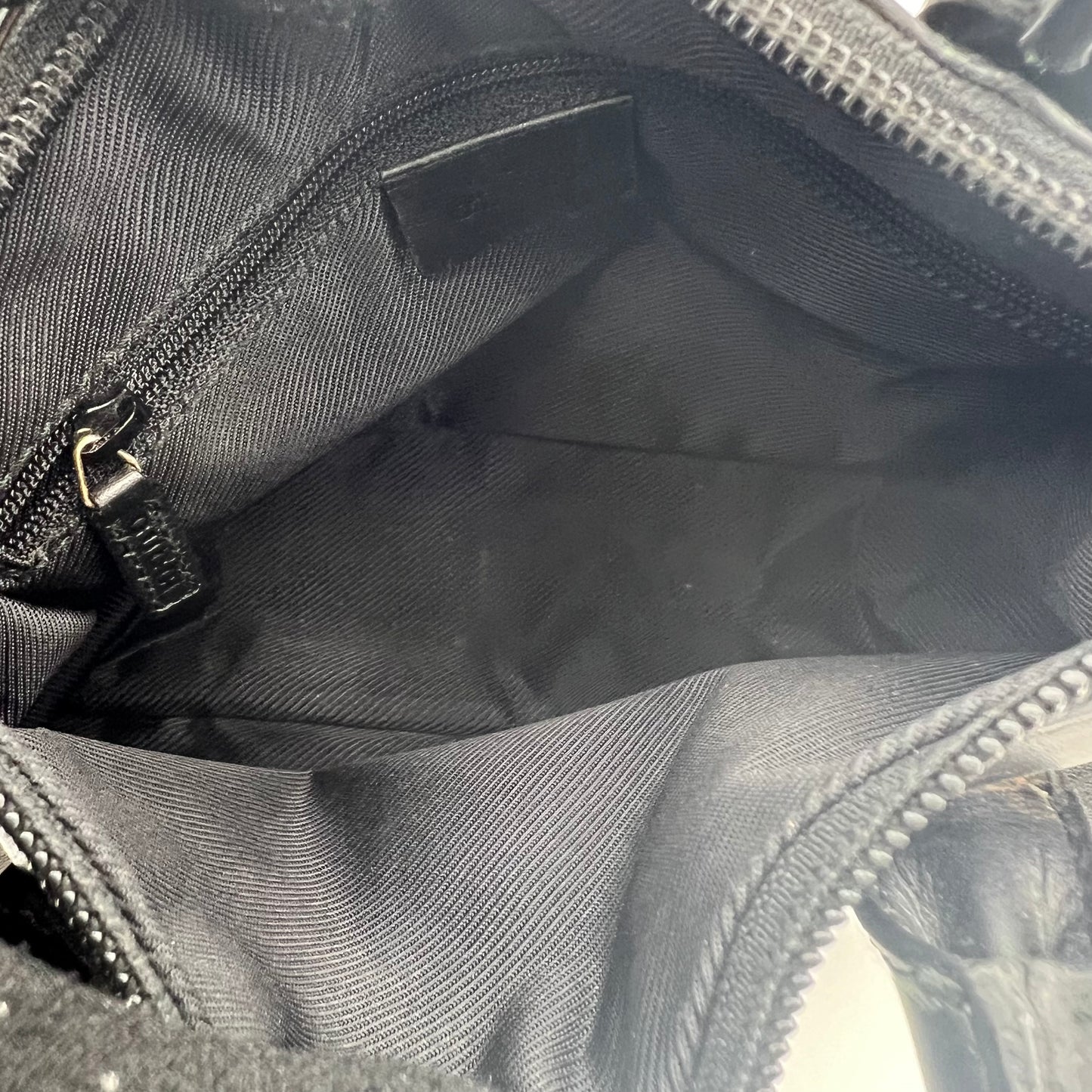 Gucci Black Monogram Canvas x Leather Small Handbag