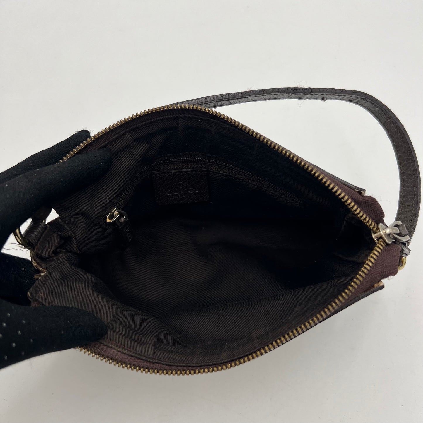 Gucci Brown Monogram Abbey D-Ring Pochette