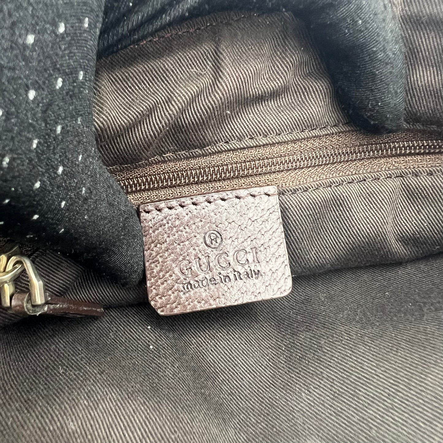 Gucci Brown Monogram Abbey D-Ring Pochette