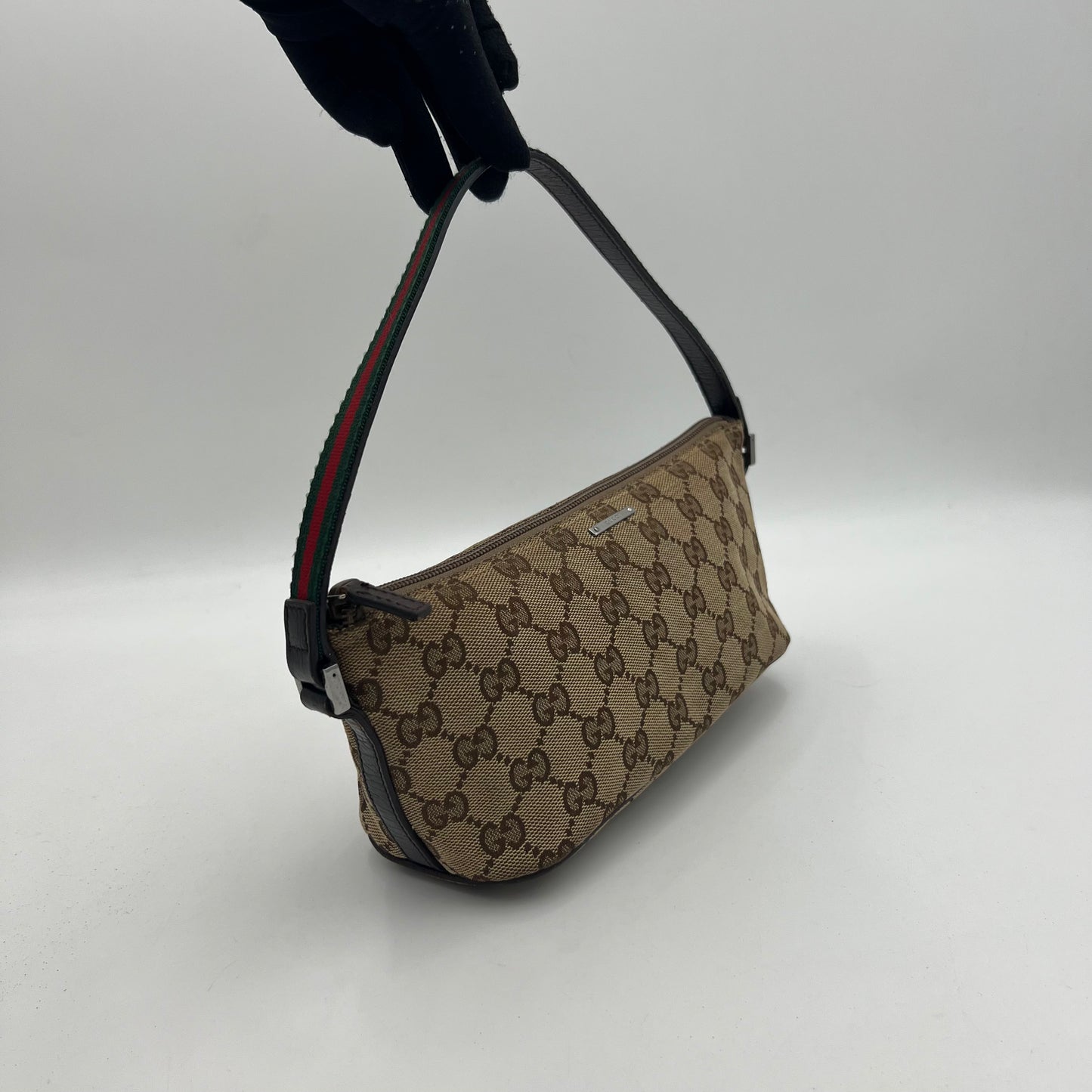 Gucci Brown Monogram Canvas Sherryline Boat Pochette