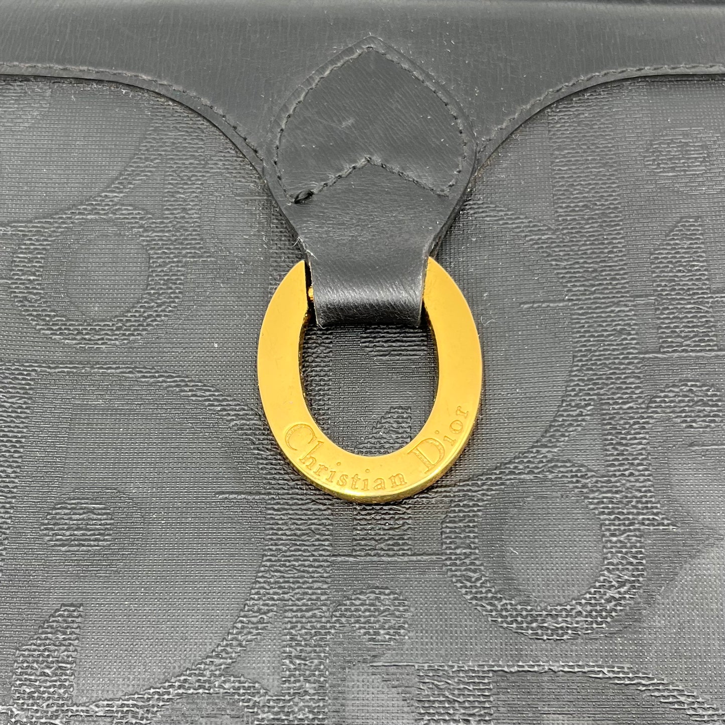 Christian Dior Black Oblique PVC Large Clutch
