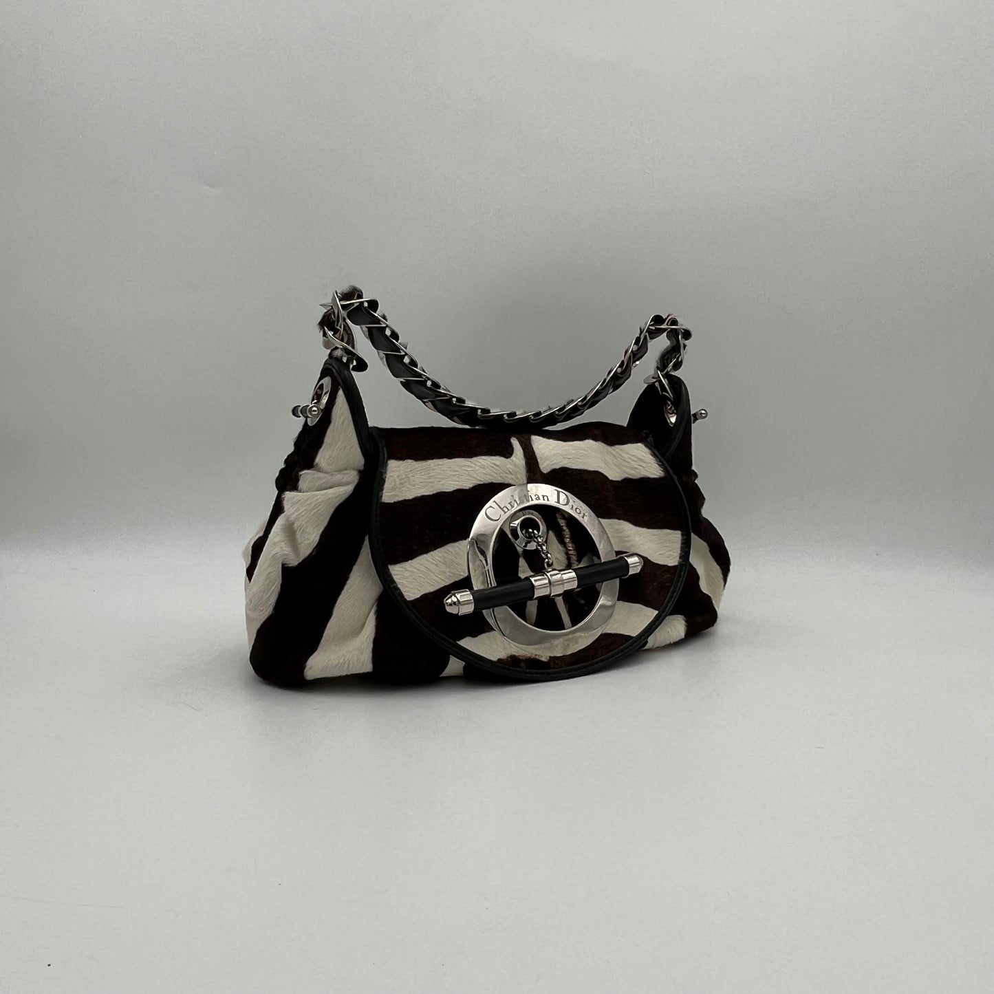Christian Dior Jazzclub Zebra Pony Hair Shoulder Bag