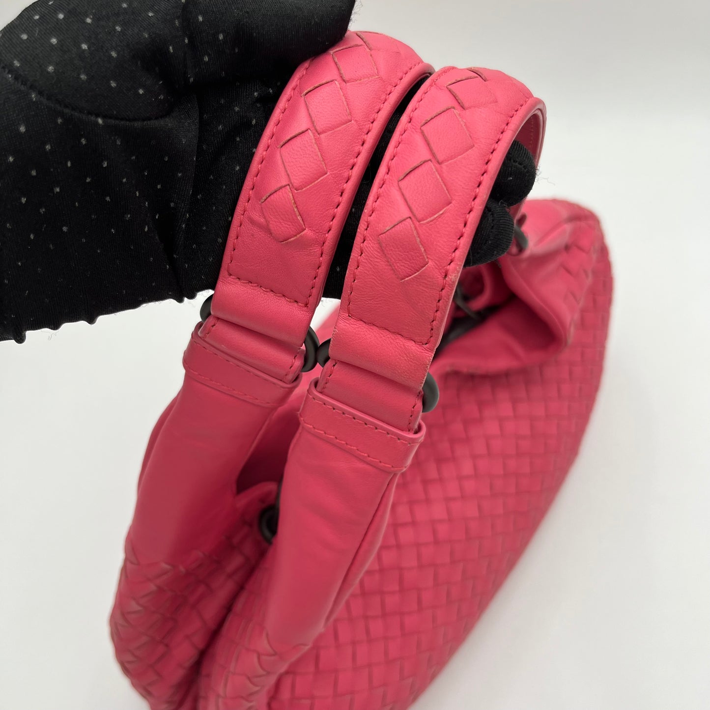 Bottega Veneta Pink Intrecciato Campana Hobo Shoulder Bag