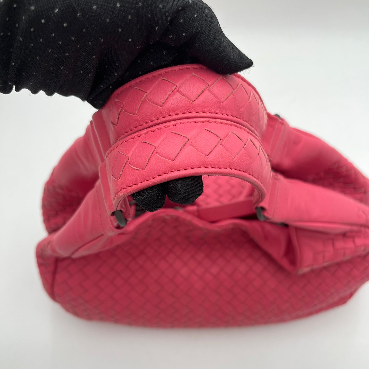 Bottega Veneta Pink Intrecciato Campana Hobo Shoulder Bag