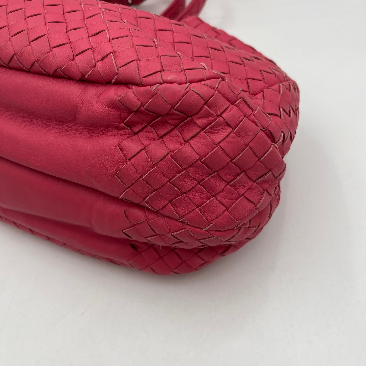 Bottega Veneta Pink Intrecciato Campana Hobo Shoulder Bag