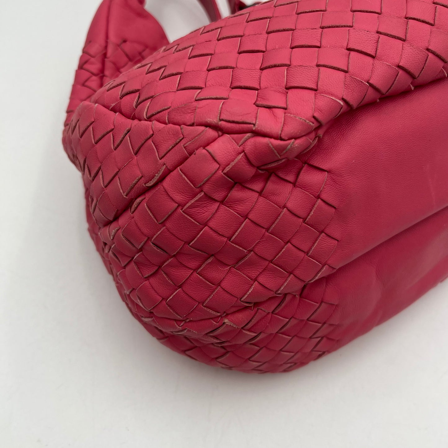Bottega Veneta Pink Intrecciato Campana Hobo Shoulder Bag