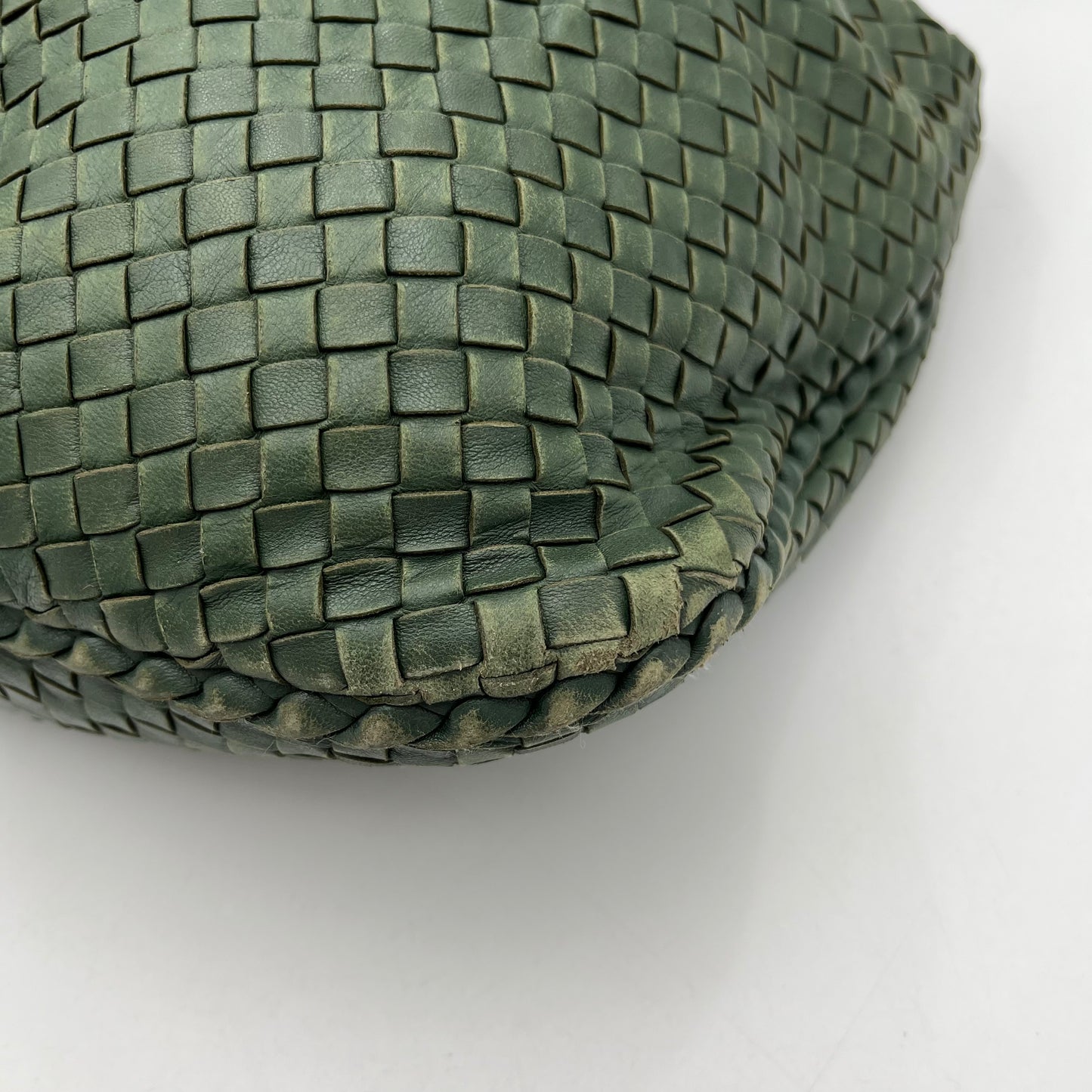 Bottega Veneta Green Intrecciato Circa 1990 Large Hobo Shoulder Bag