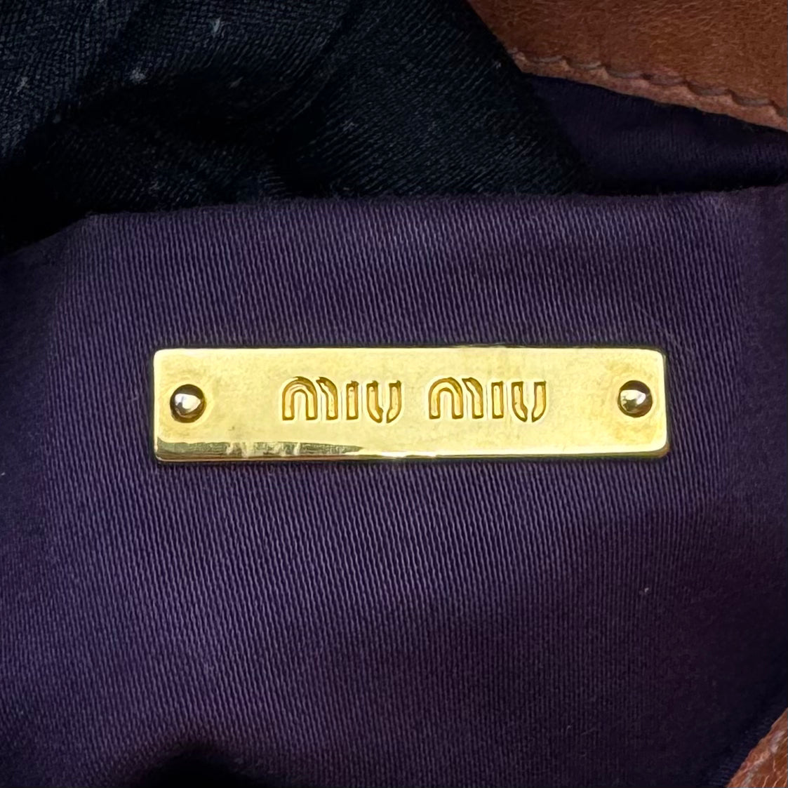 Miu Miu Orange Vitello Lux Bow Small Handbag