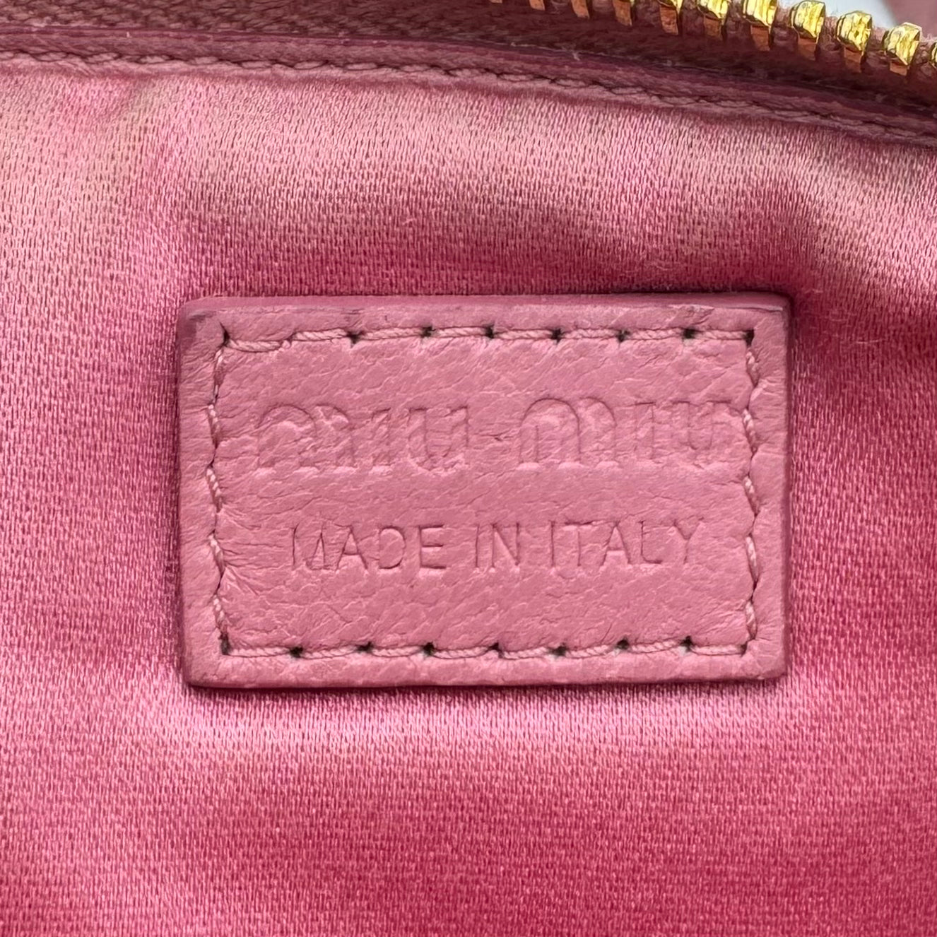 Miu Miu Pink Matelasse Leather Double Zip Crossbody GHW