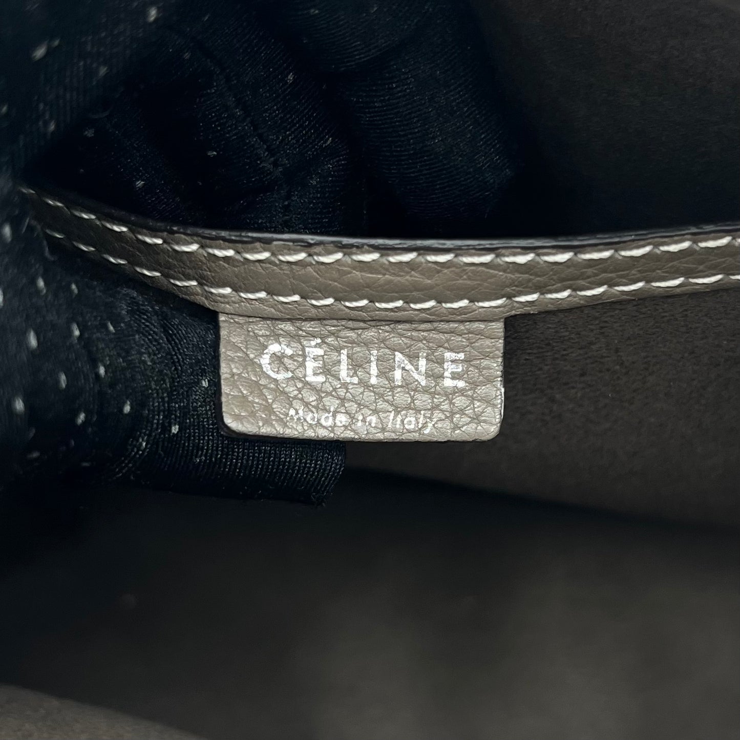 Celine Paris Taupe Drummed Calfskin Nano Luggage
