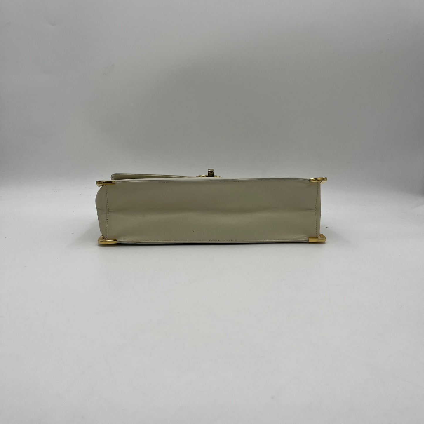 Christian Dior Vintage Ivory White Leather Flap Shoulder Bag