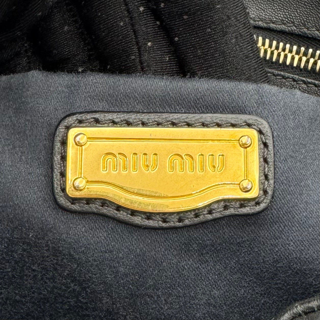 Miu Miu Black Matelasse Leather Braided Handle Handbag GHW