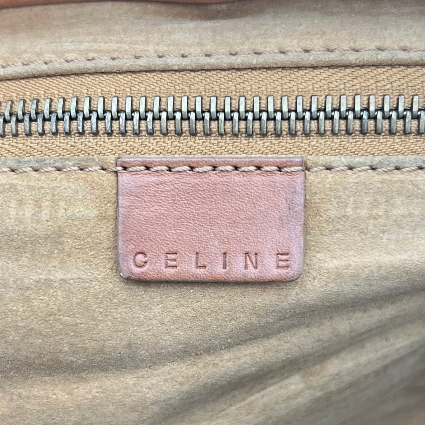 Celine Paris Vintage Camel Brown Leather Shoulder Bag